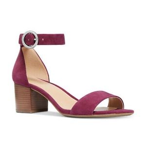 NWT Michael Kors Lena Suede Garnet Purple Sandal